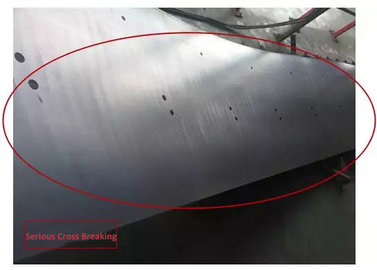 Cross Breakings on steel sheet