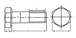 GB/T 1228 Hex Head Bolt Drawing