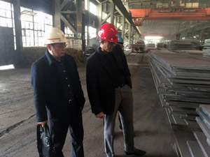 Customer in Steel Plate Warehouse