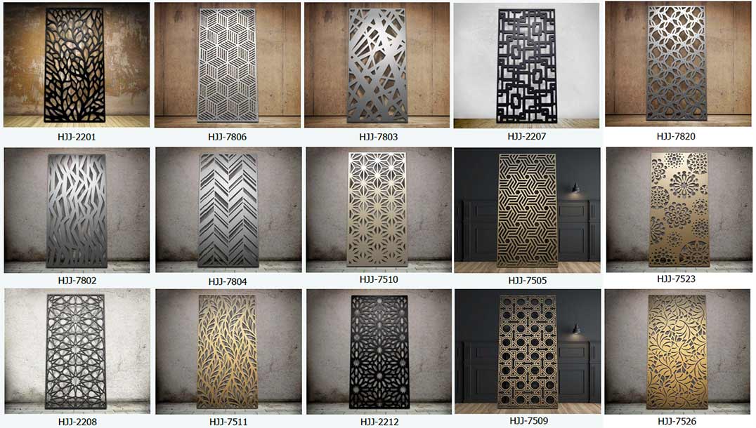 Laser Cut Screen Pannel Patterns